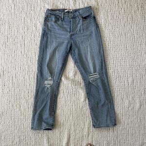 Levi's Women's Distressed Light Wash Wedgie Straight Jeans - Size 31